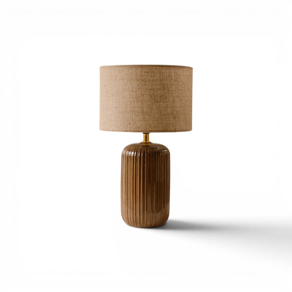 Indore Home Tischlampe 39 x 23 cm, Braun Braun Keramik