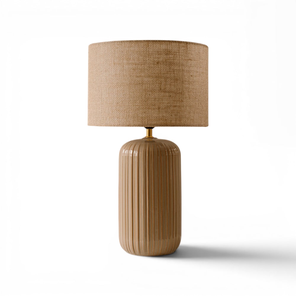Indore Home Tischlampe 52 x 30 cm, Beige Beige Keramik