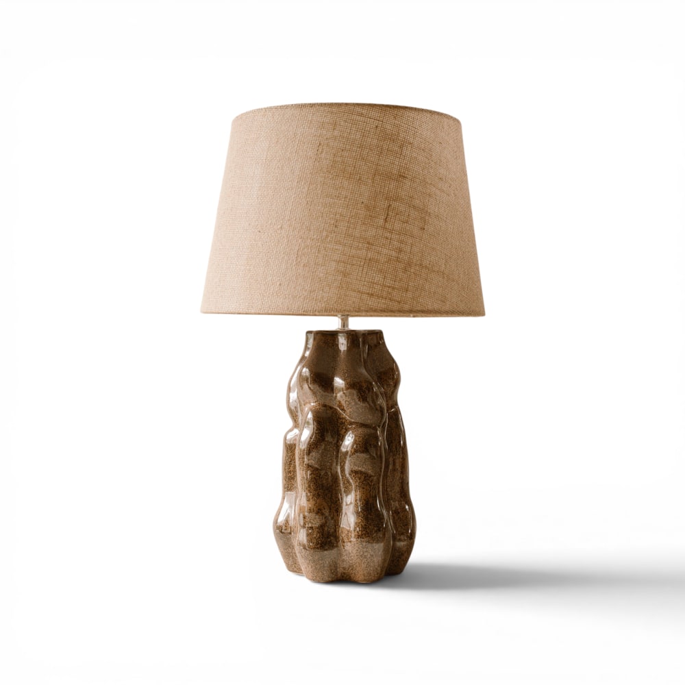 Indore Home Tischlampe 65 x 40 cm, Braun Braun Keramik