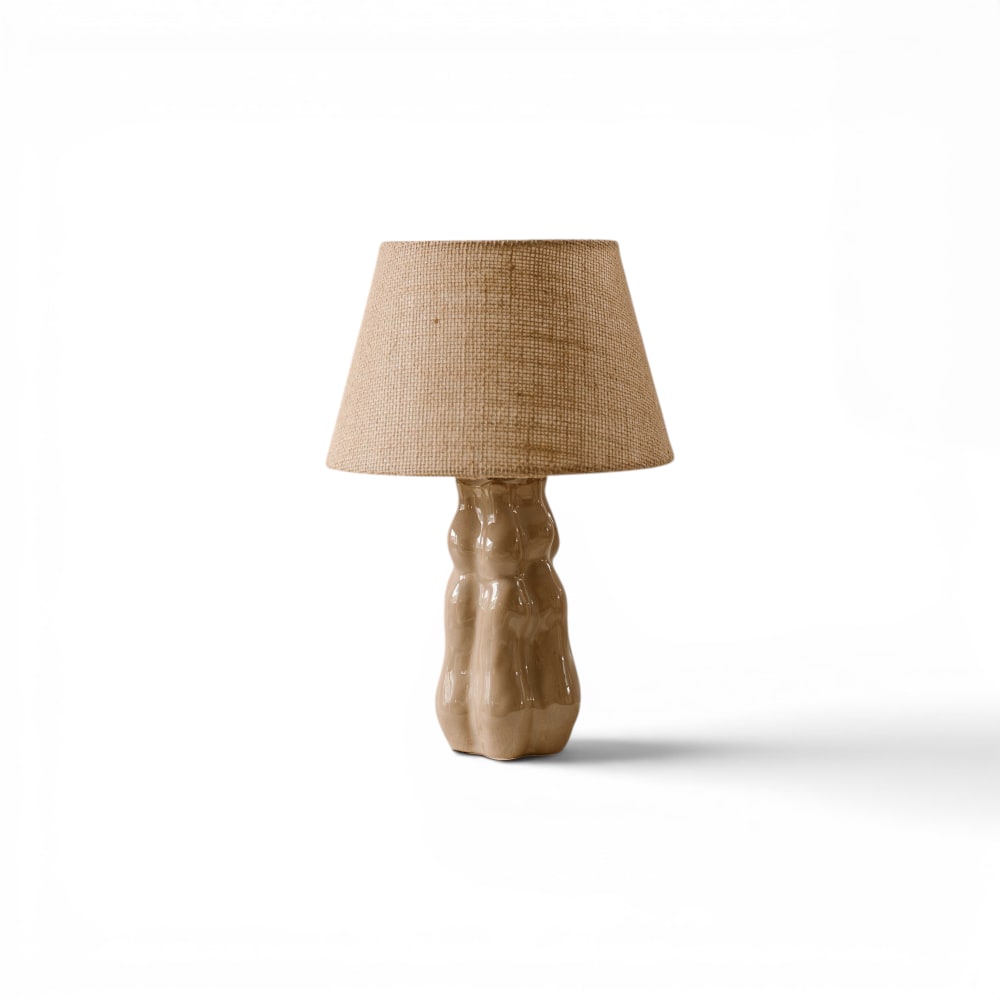 Indore Home Tischlampe 37 x 24 cm, Beige Beige Keramik