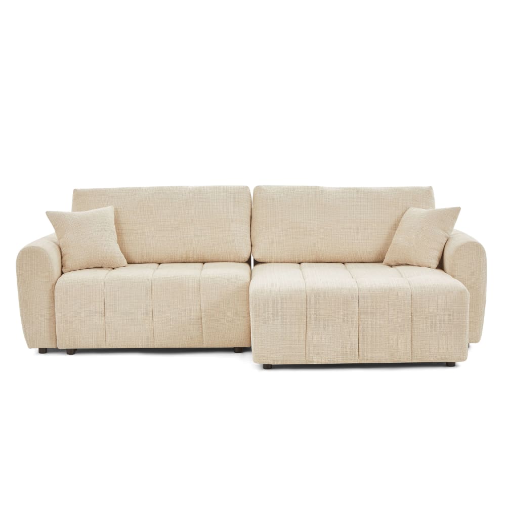 Canapé d'angle convertible en tissu 4 places beige Canapé d'angle convertible en tissu 4 places beige
