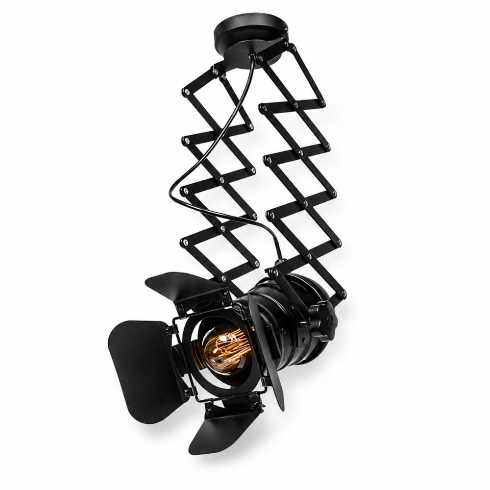 Plafonnier extensible orientable en aluminium noir e27