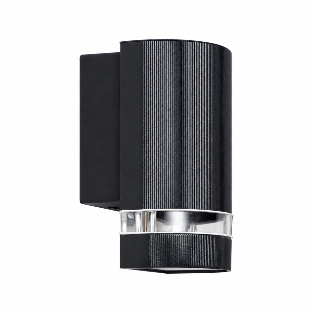 Applique extérieure semi-circulaire en aluminium noir, 16 cm