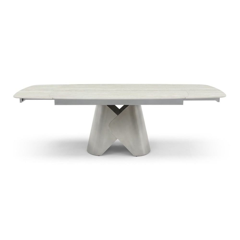 Table à manger extensible en céramique travertin travertin Table à manger extensible en céramique travertin travertin