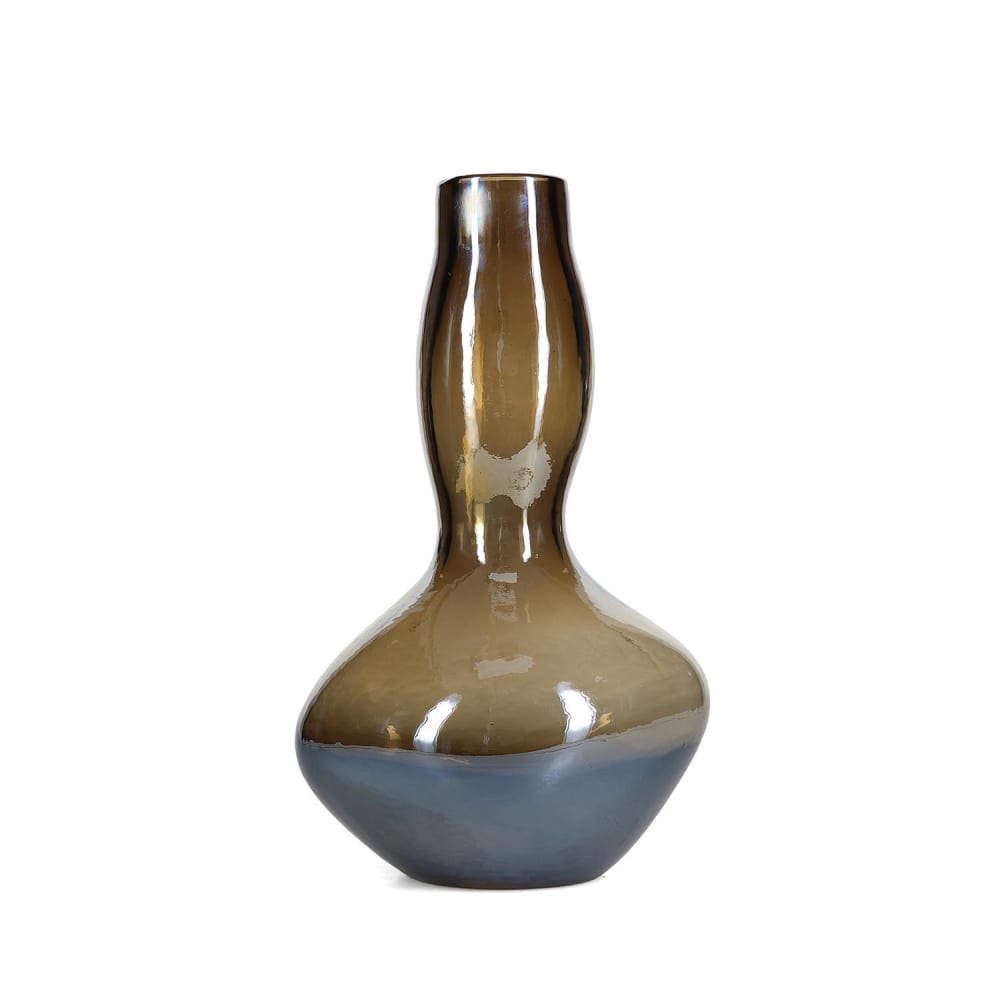 Vase gris en verre 19,5xh32,5cm