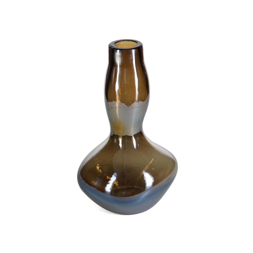 Vase gris en verre 19,5xh32,5cm