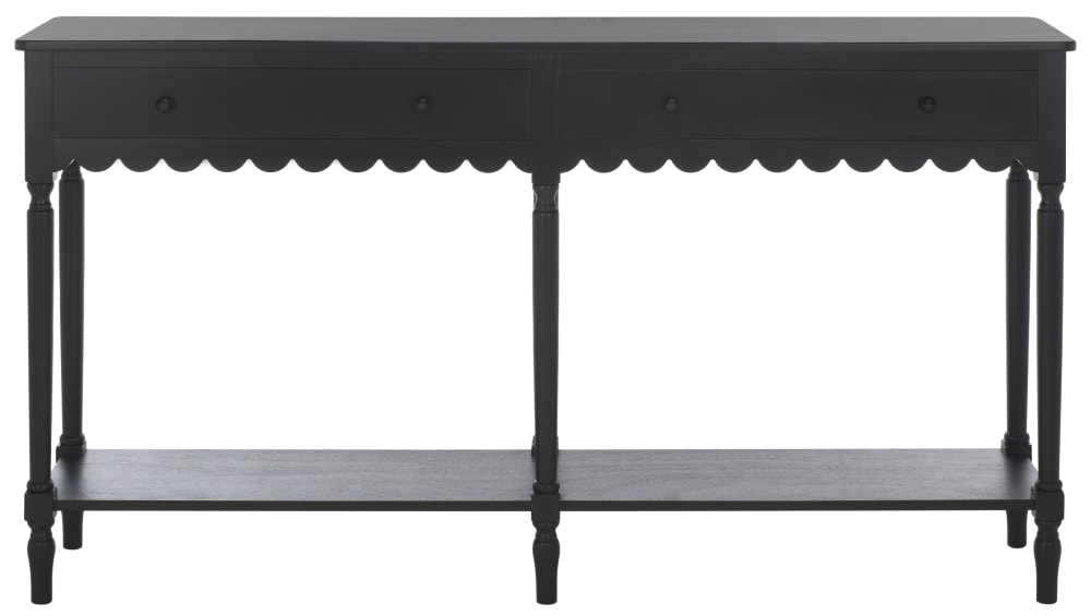 Console en bois, noir mat Console en bois, noir mat