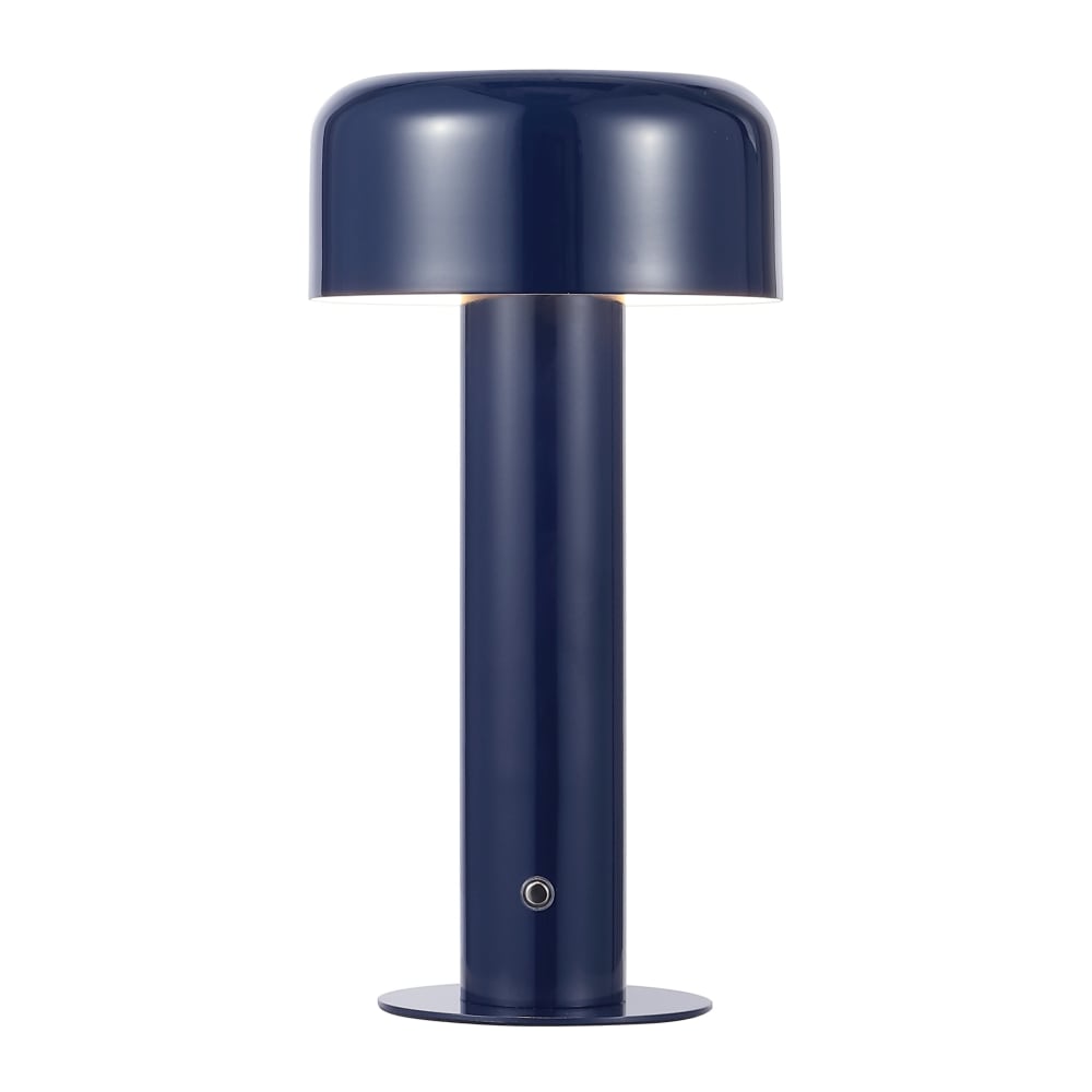 Lampe de table en métal/tissu, foncé bleu