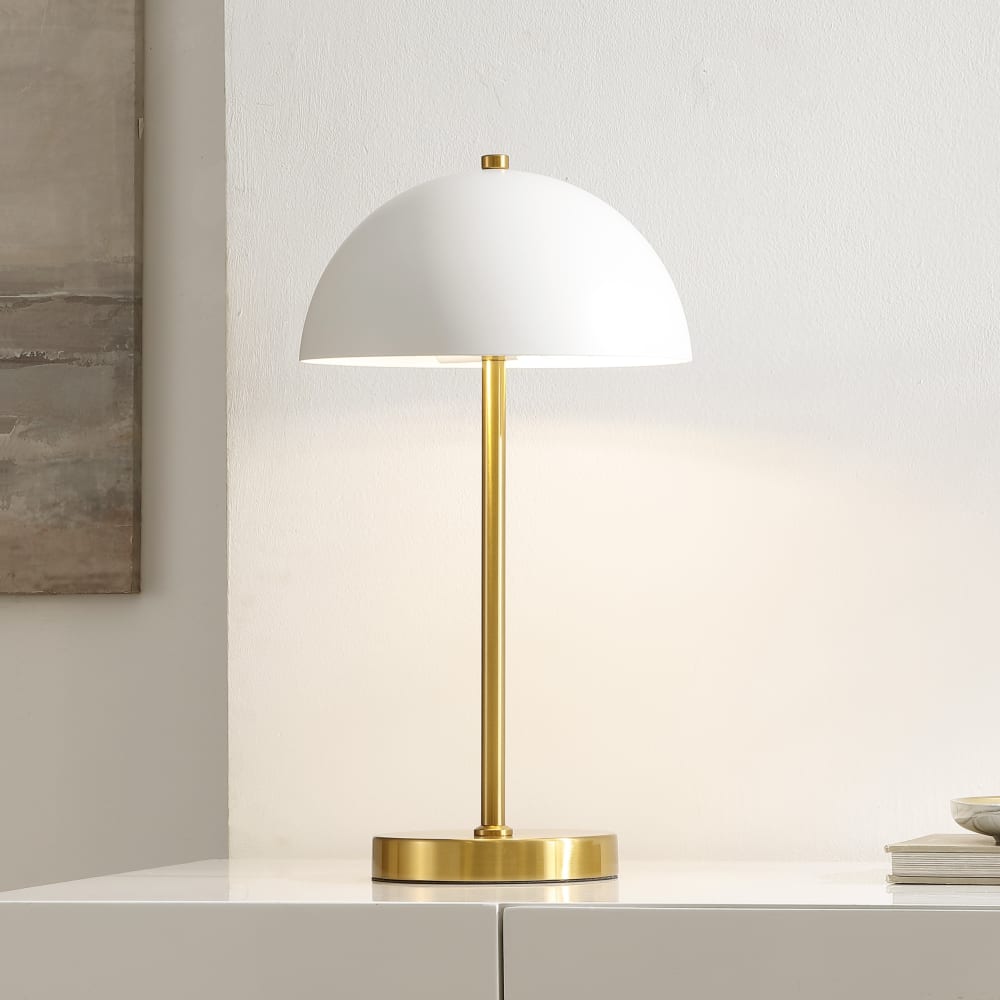 Lampe de table en métal/tissu, laiton — vue 3