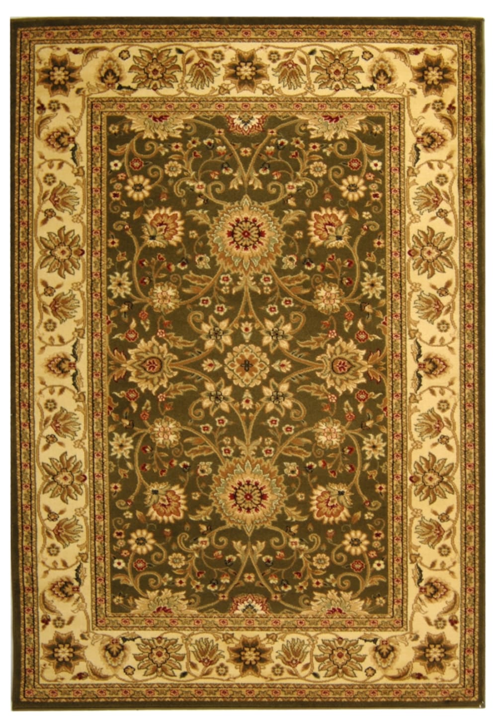 Tapis traditionnel en polypropylène vert/blanc, 244 x 305 cm