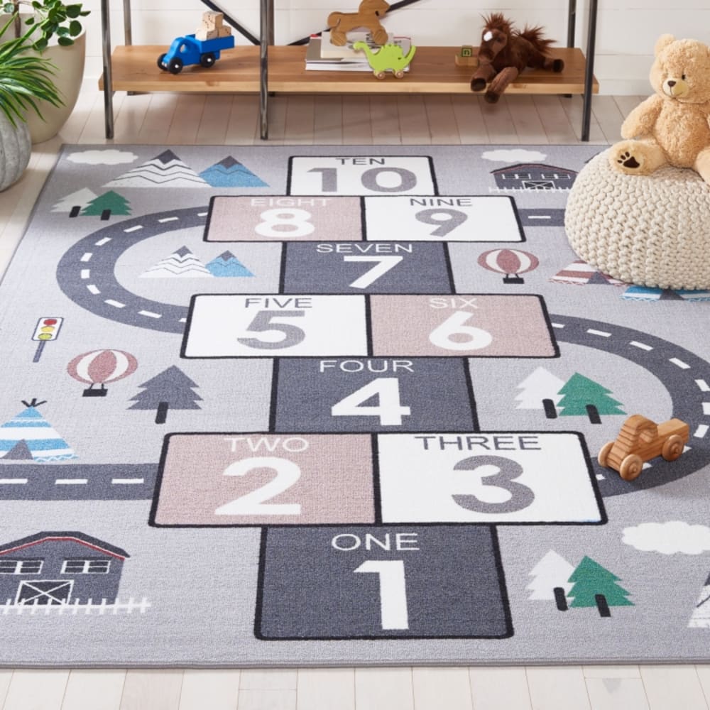 Tapis moderne en polyester gris/rose, 201 x 274 cm — vue 3