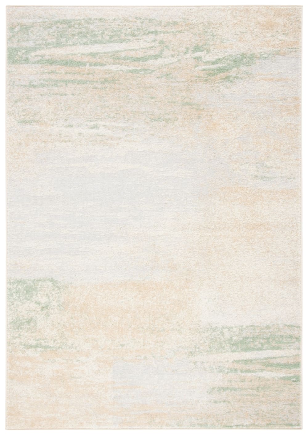 Tapis abstrait moderne en polypropylène blanc/or, 91 x 152 cm