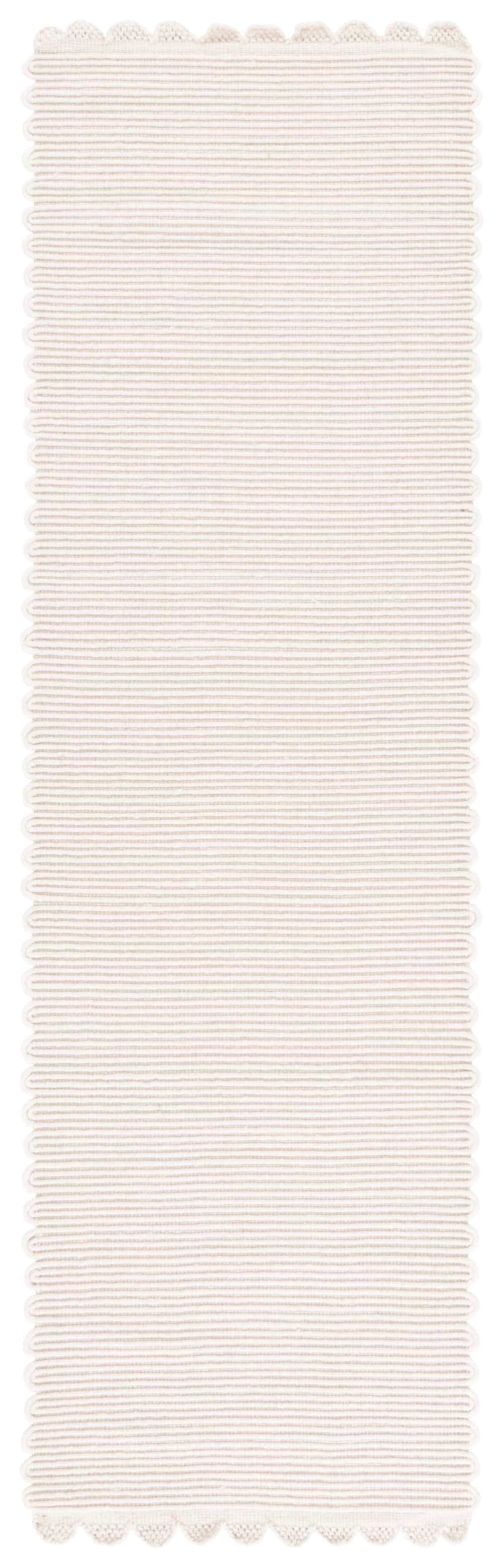 Tapis côtier en laine blanc, 69 x 244 cm