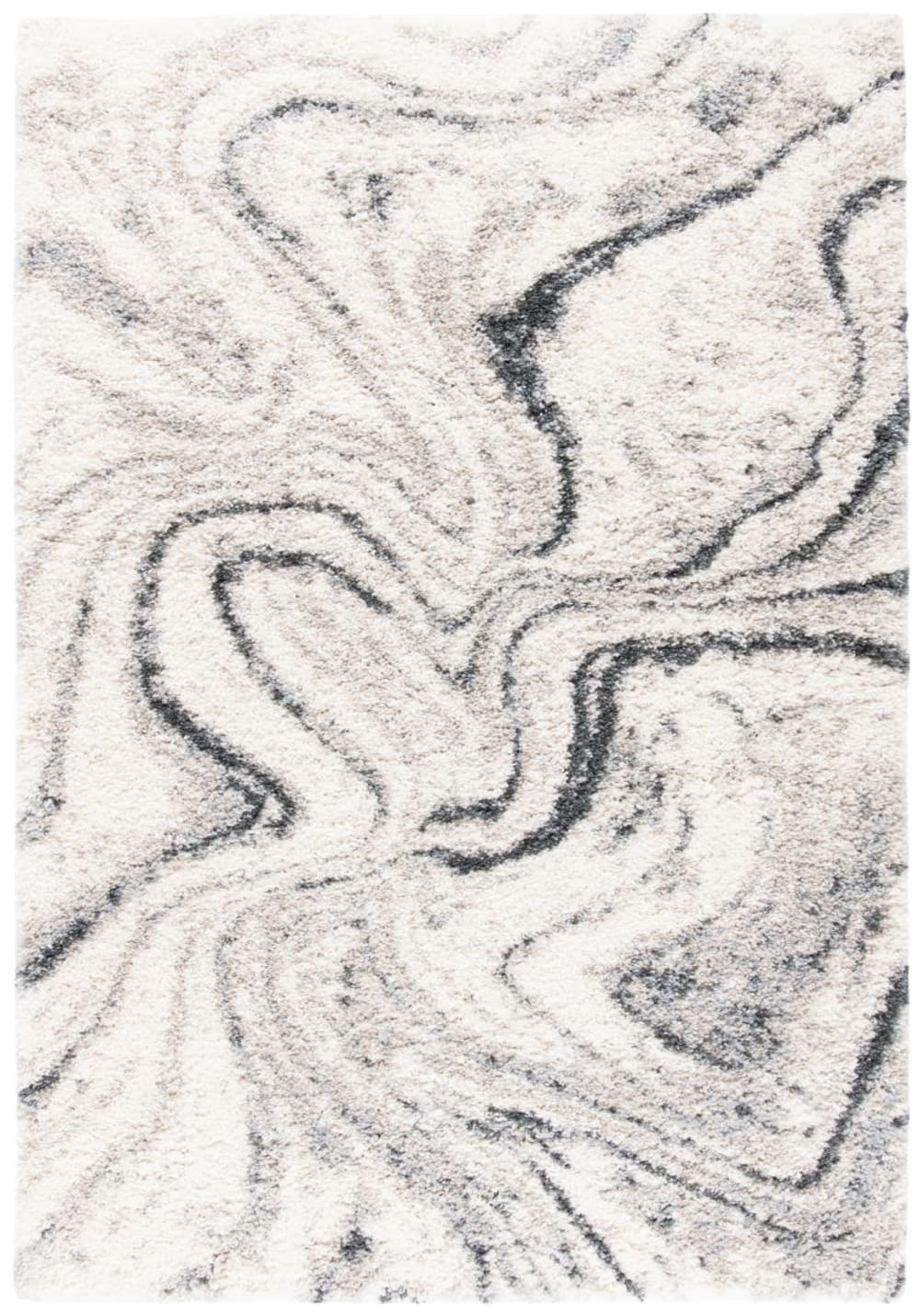 Tapis en polypropylène blanc/gris, 236 x 305 cm