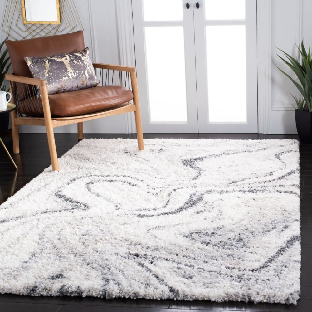 Tapis en polypropylène blanc/gris, 236 x 305 cm — vue 3