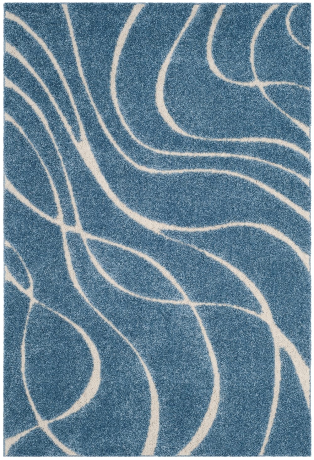 Tapis en polypropylène bleu/beige, 160 x 229 cm