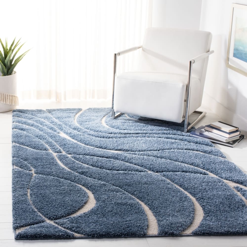 Tapis en polypropylène bleu/beige, 160 x 229 cm — vue 3
