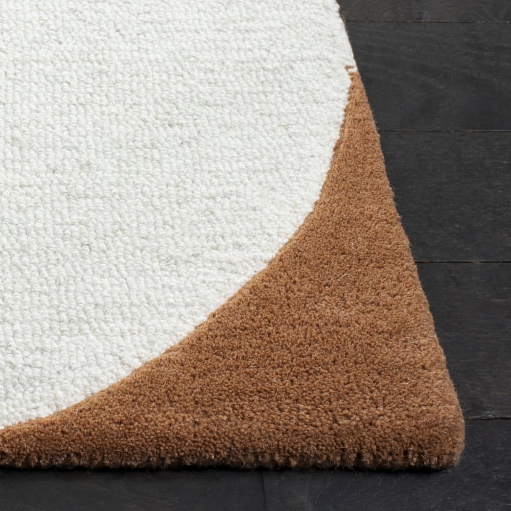 Tapis géométrique en laine blanc/noir, 69 x 183 cm — vue 4