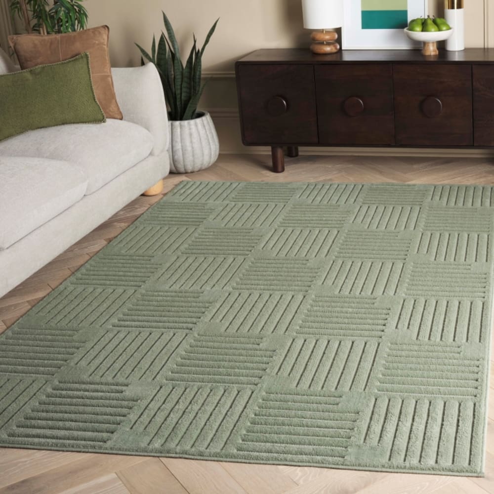 Tapis moderne en polypropylène vert, 244 x 305 cm — vue 3