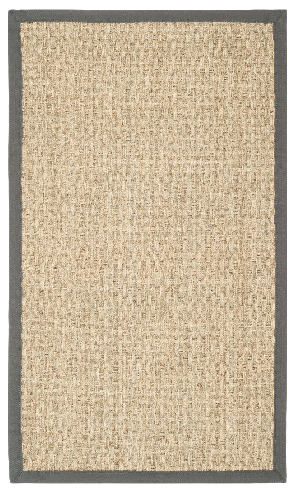 Tapis en herbiers marins beige/gris, 91 x 152 cm