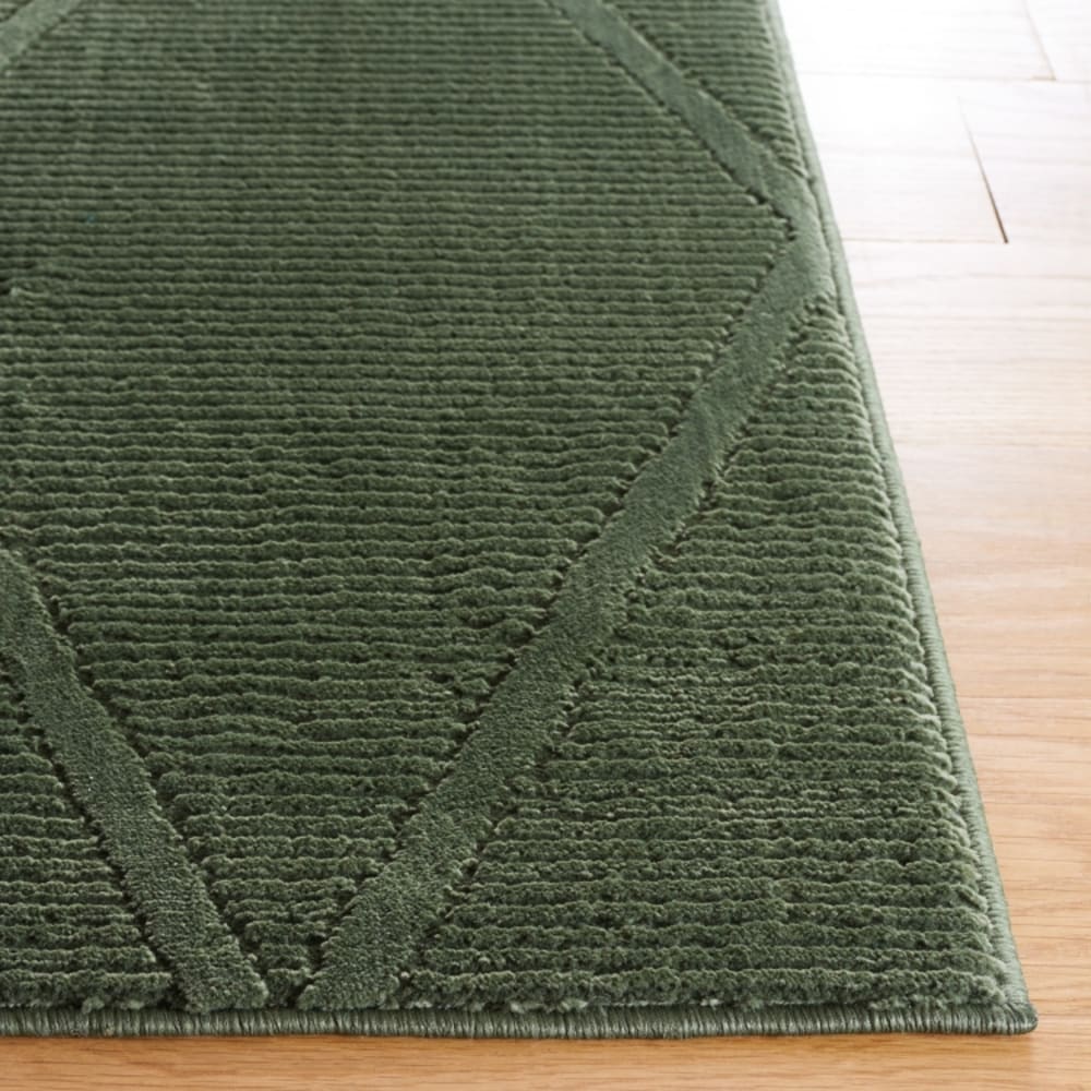 Tapis contemporain en polyester vert, 79 x 152 cm — vue 3
