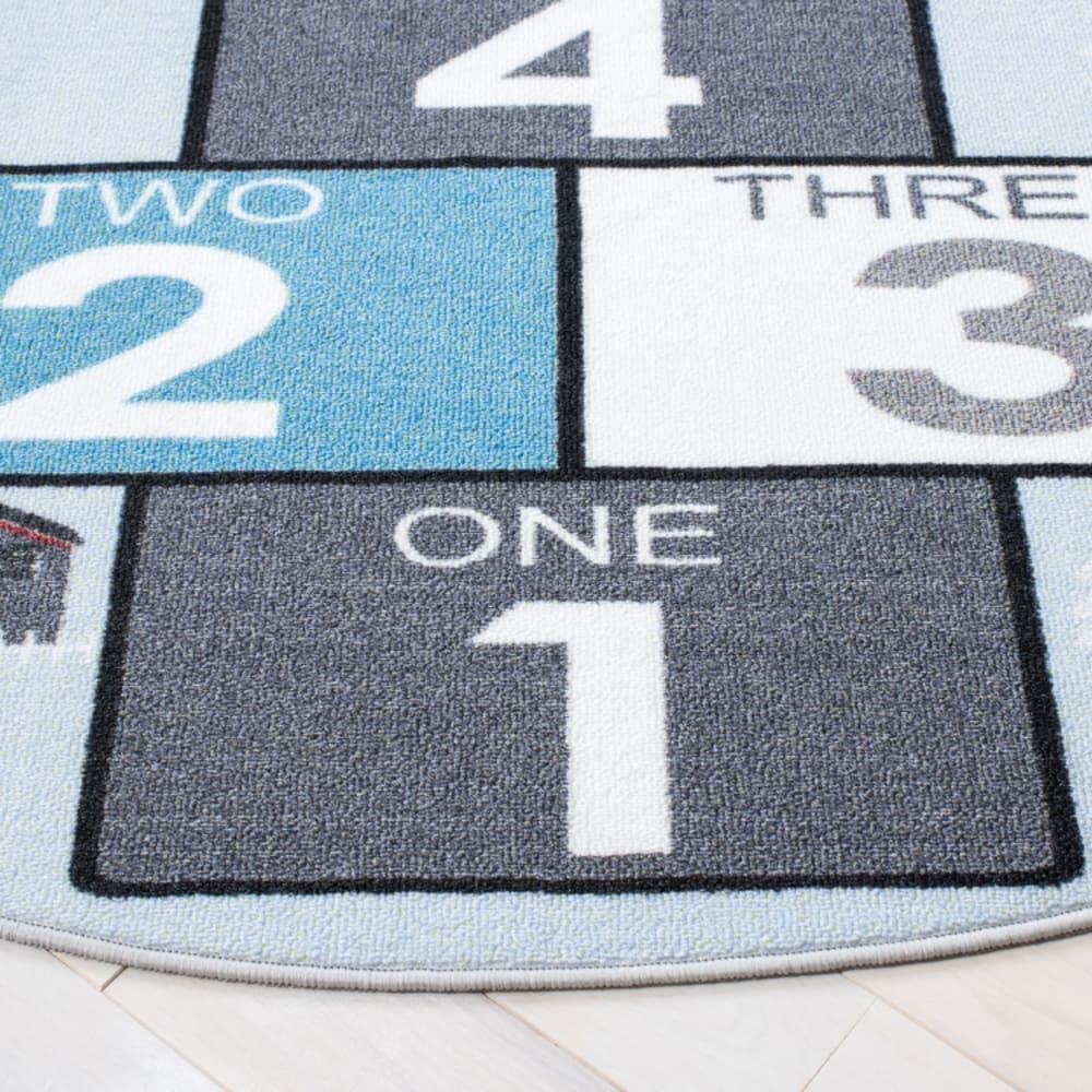 Tapis moderne en polyester gris/bleu, 99 cm — vue 4