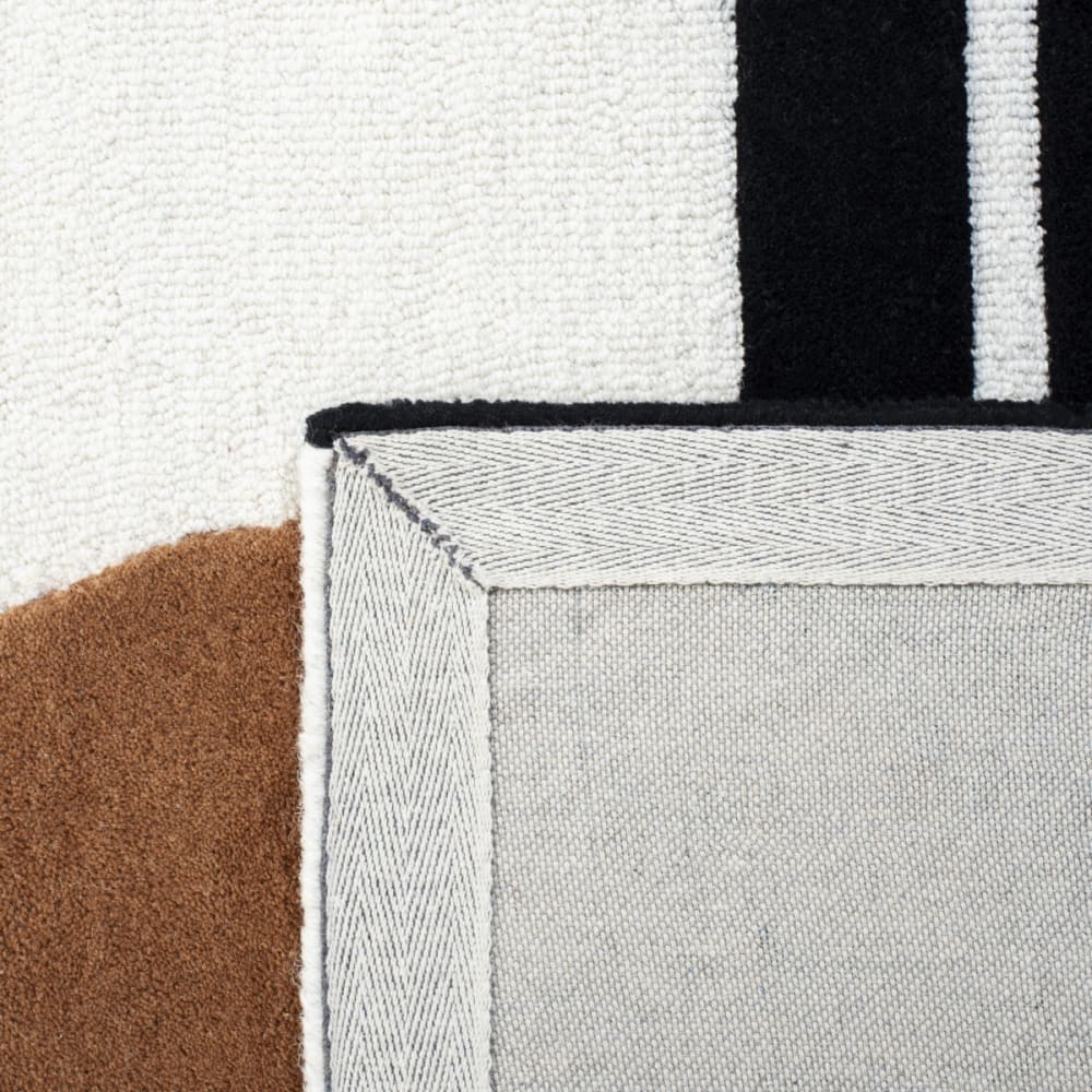 Tapis géométrique en laine blanc/noir, 152 x 244 cm — vue 4
