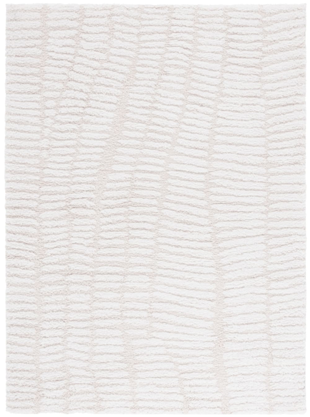 Tapis moderne en polyester blanc/beige, 122 x 183 cm