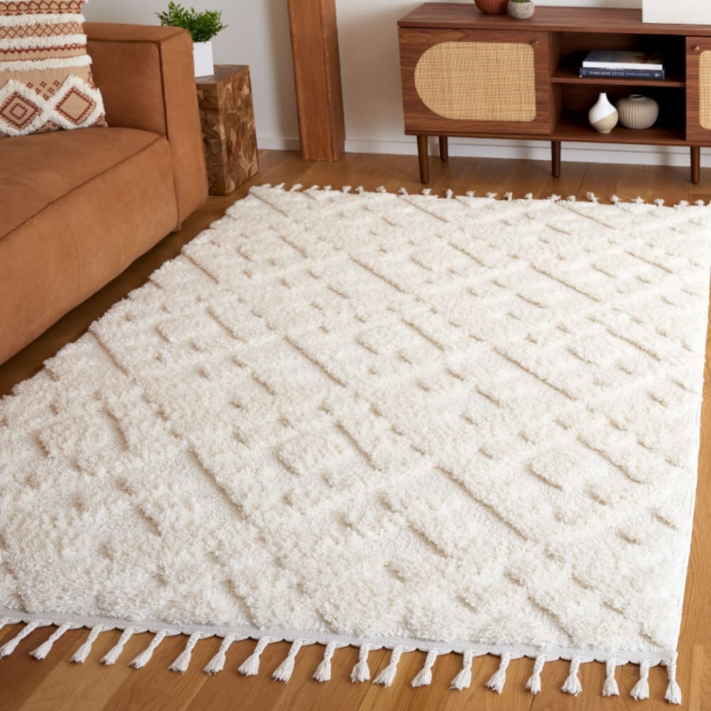 Tapis en polypropylène blanc, 201 x 279 cm — vue 3