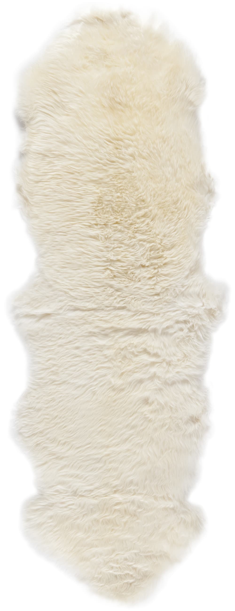 Tapis peau de mouton en peluche blanc, 61 x 183 cm