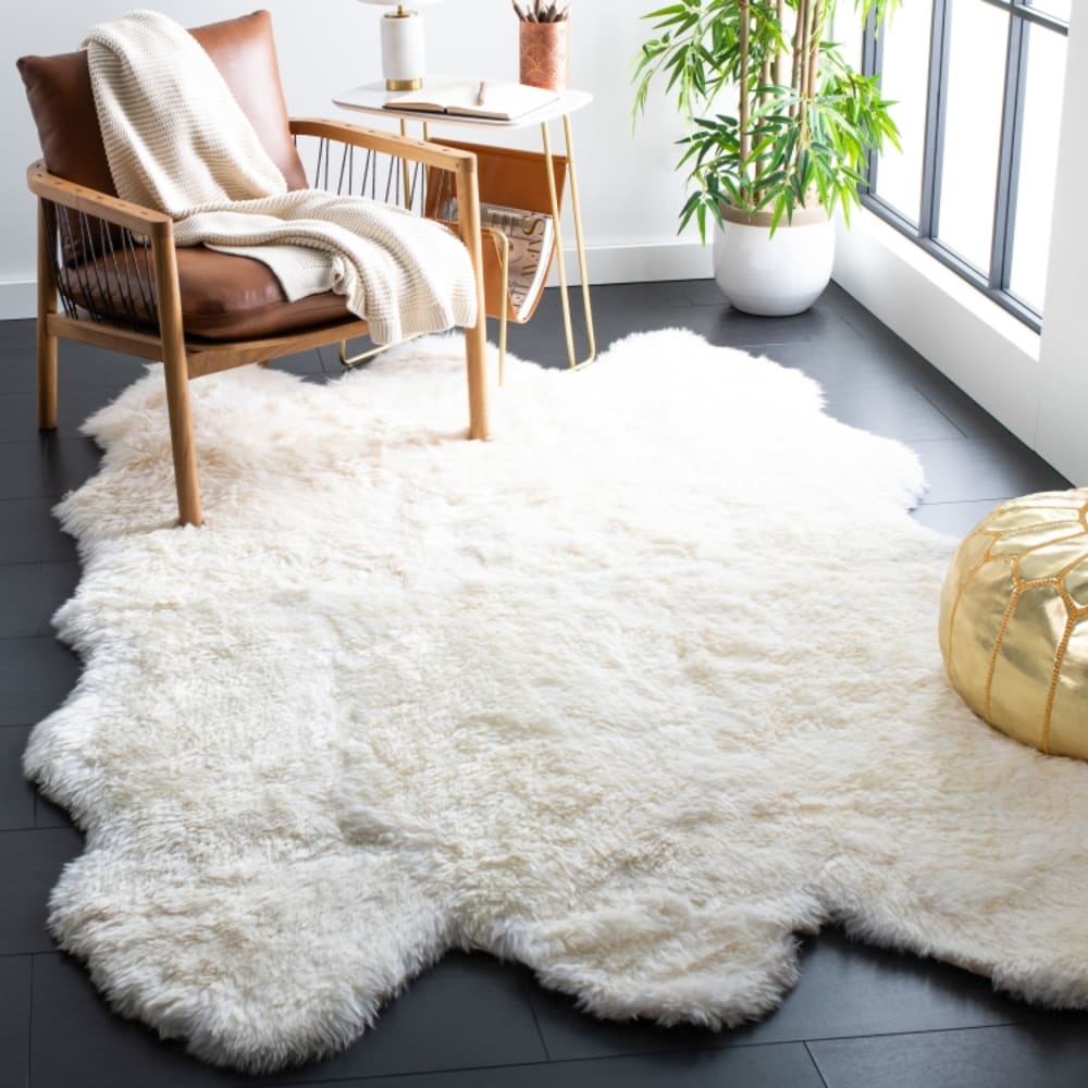 Tapis en peluche beige/blanc, 61 x 183 cm — vue 3
