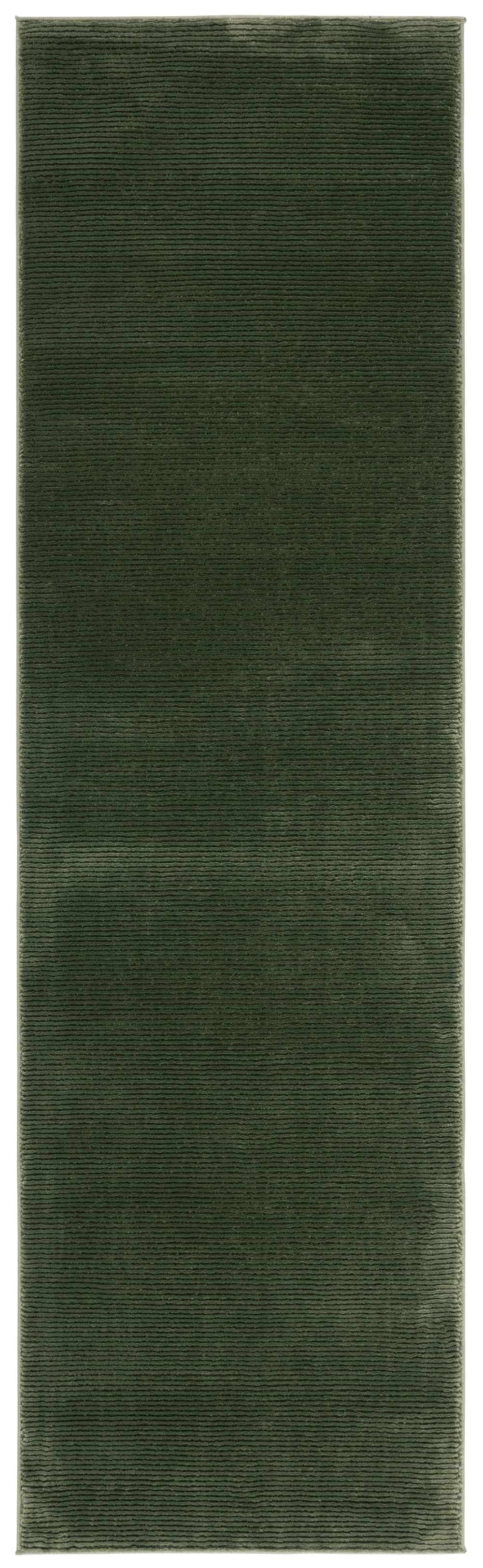 Tapis contemporain en polyester vert, 69 x 244 cm