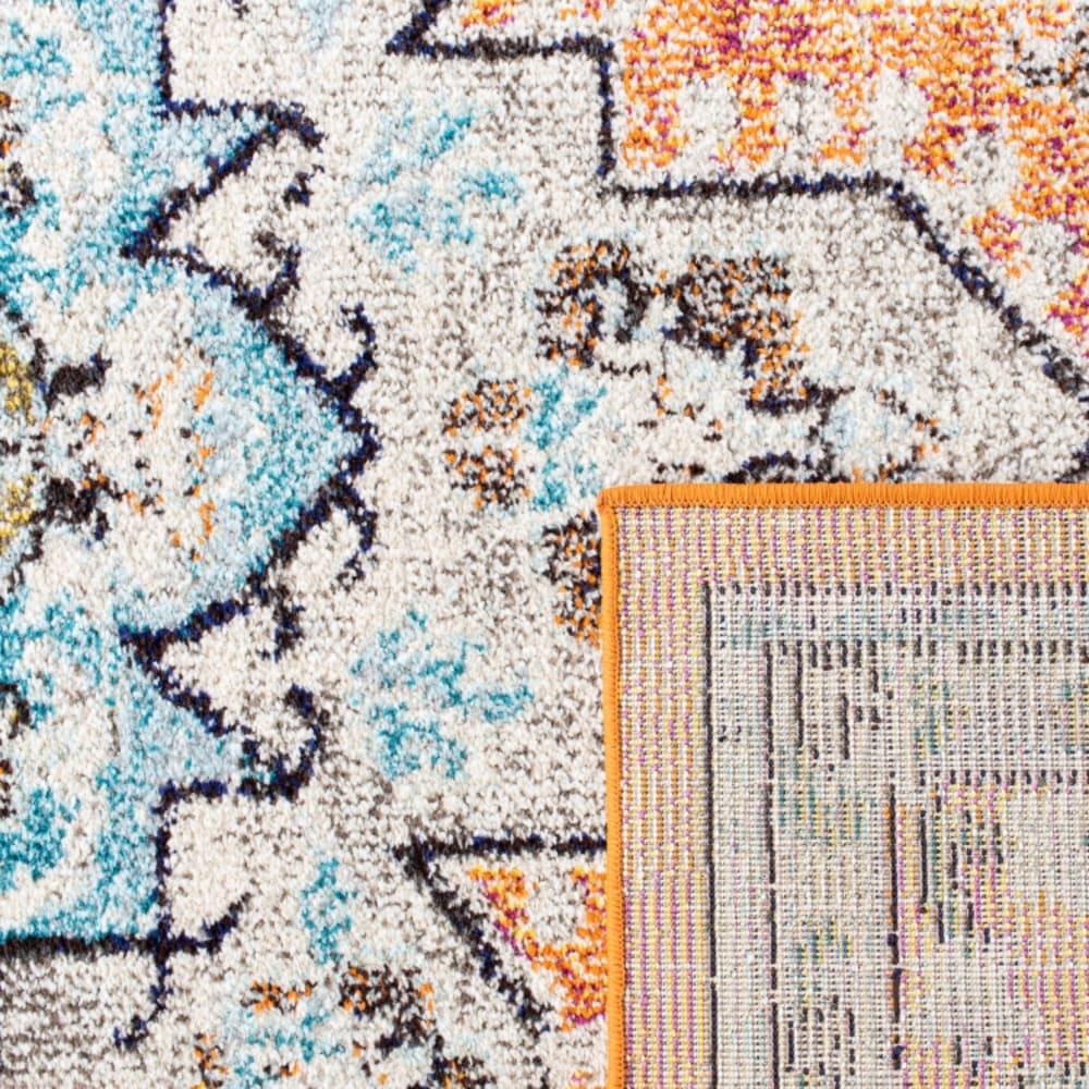 Tapis bohème en polypropylène orange/bleu, 91 x 152 cm — vue 4