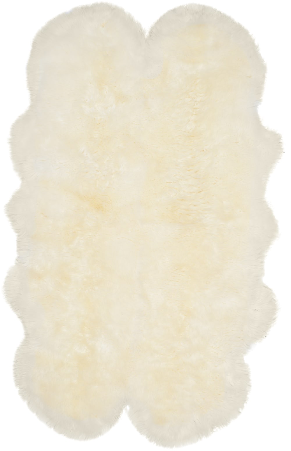 Tapis peau de mouton en peluche blanc, 109 x 180 cm