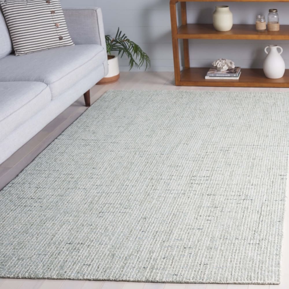 Tapis contemporain en laine vert/blanc, 69 x 122 cm — vue 3