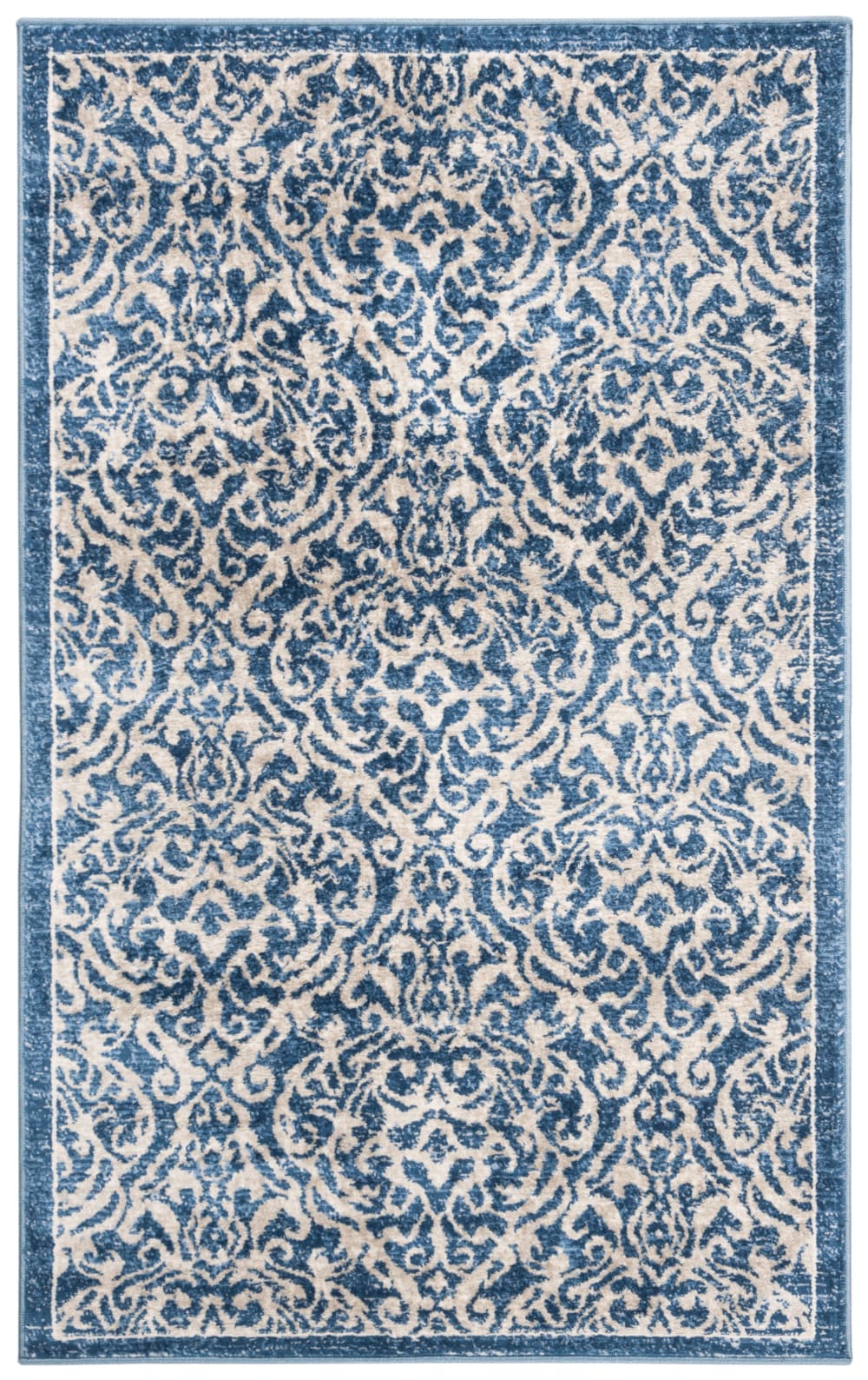 Tapis de transition en polypropylène bleu/beige, 91 x 152 cm