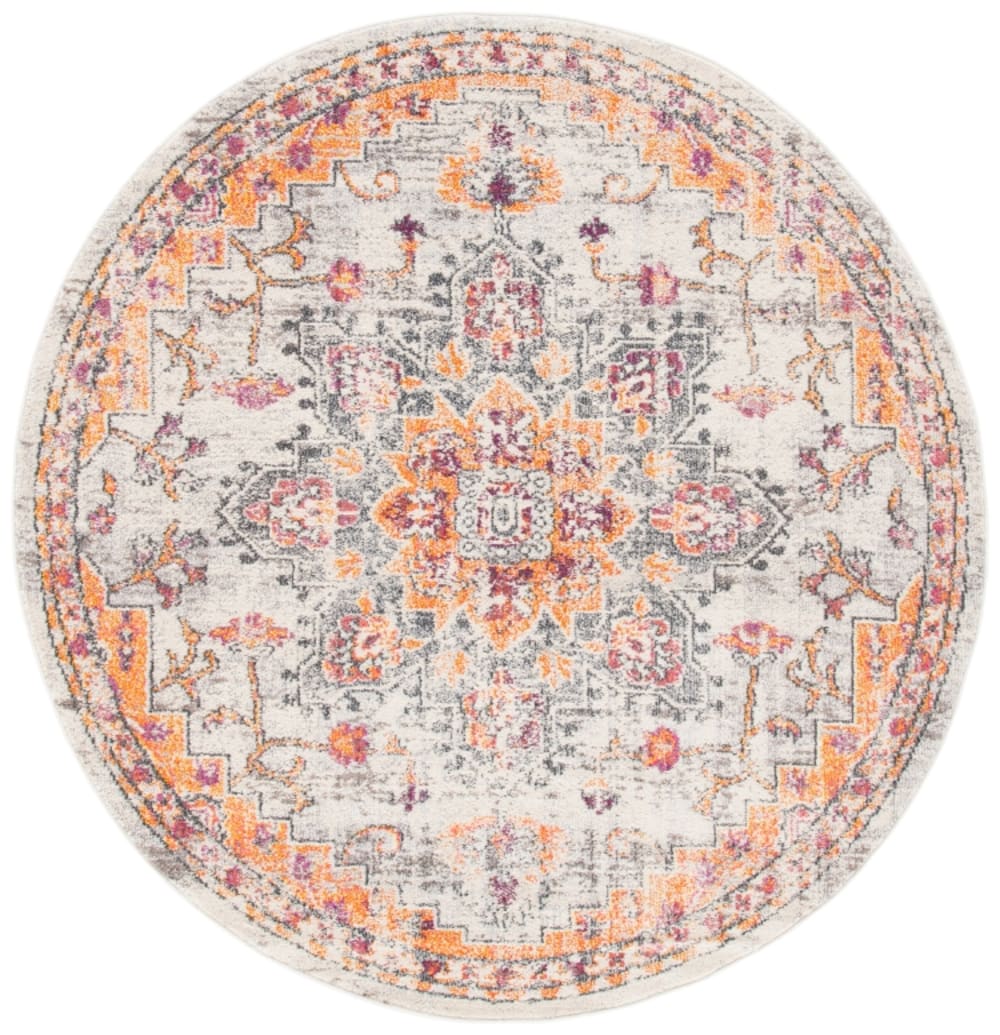 Tapis bohème en polypropylène beige/orange, 152 cm