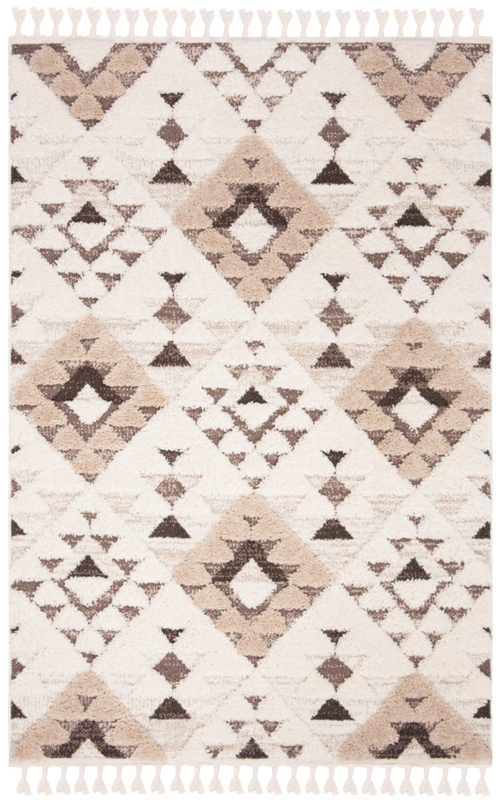 Polypropylen-Teppich in Weiß/Braun, 69 x 305 cm - Maisons Du