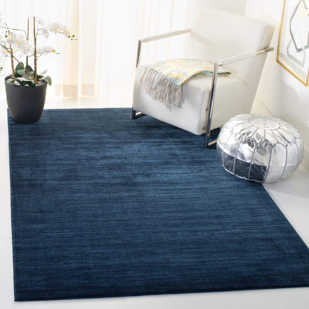 Tapis solide et tonale en polypropylène bleu, 183 x 274 cm — vue 3