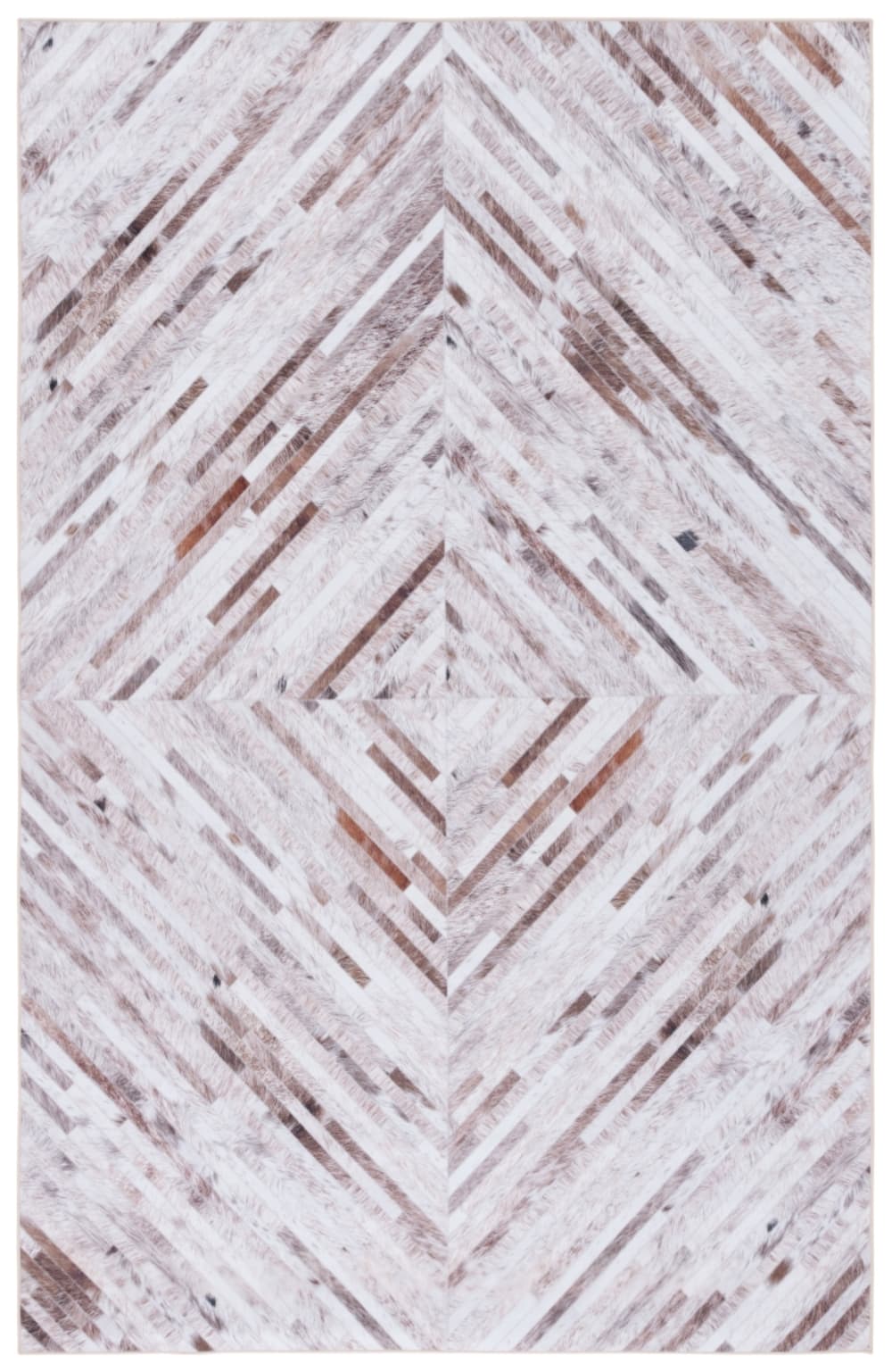 Tapis de transition en polyester beige/marron, 152 x 244 cm
