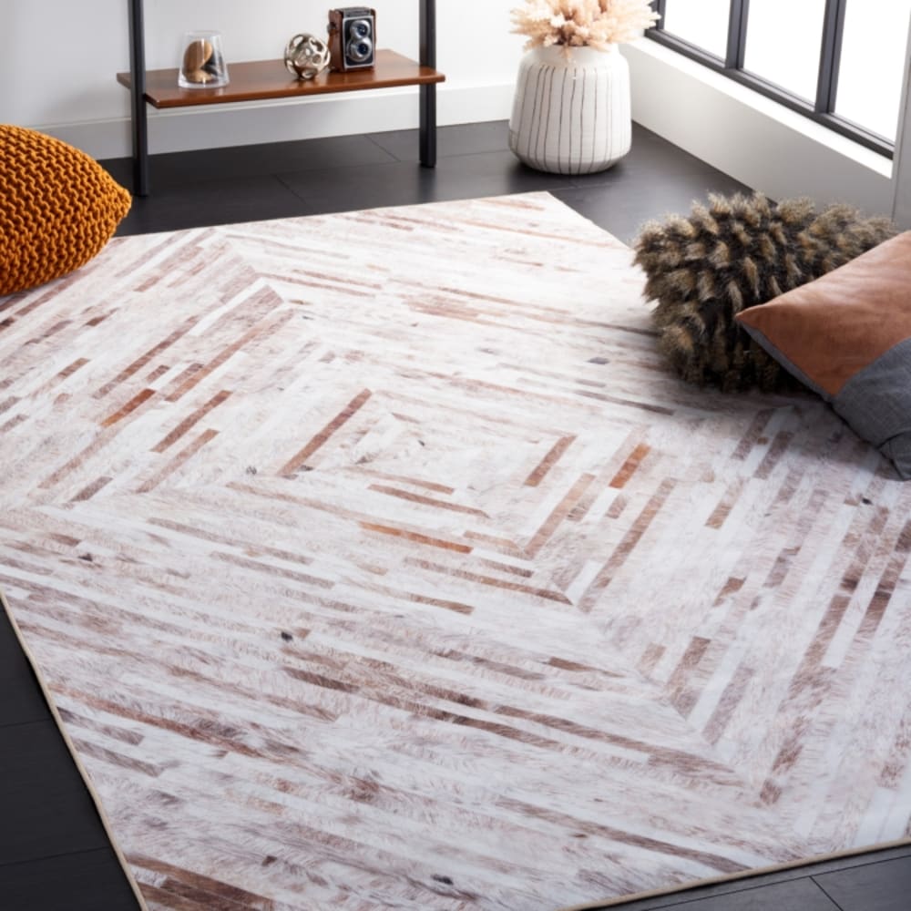 Tapis de transition en polyester beige/marron, 152 x 244 cm — vue 3