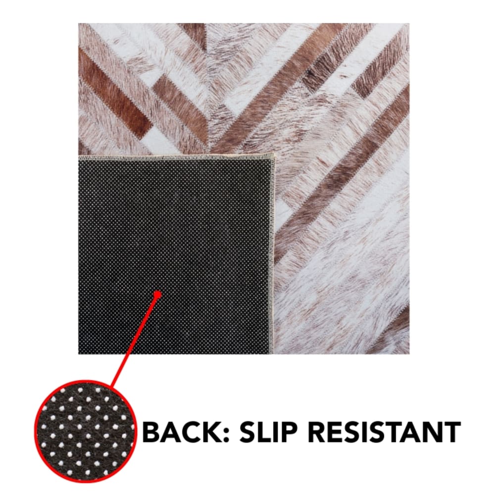 Tapis de transition en polyester beige/marron, 152 x 244 cm — vue 4