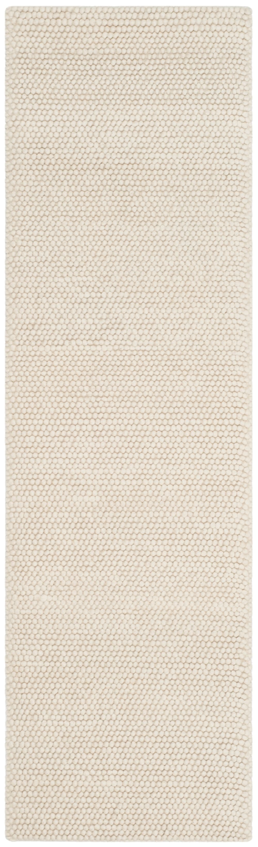 Tapis fibre naturelle en laine blanc, 69 x 244 cm