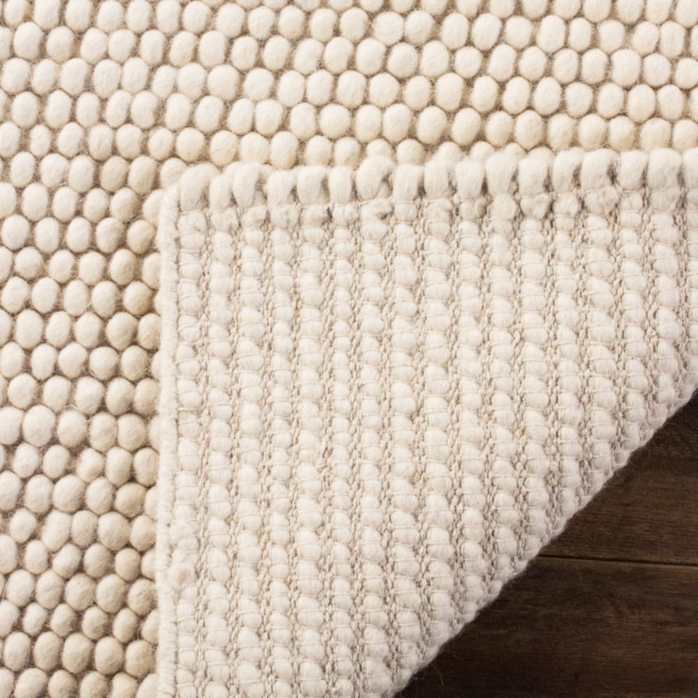 Tapis fibre naturelle en laine blanc, 69 x 244 cm — vue 4
