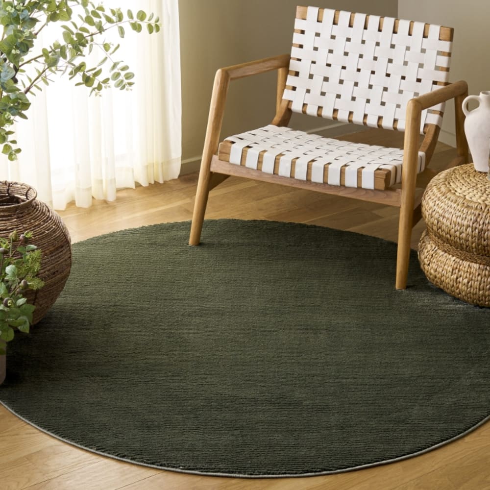 Tapis solide et tonale en polyester vert, 160 cm — vue 3