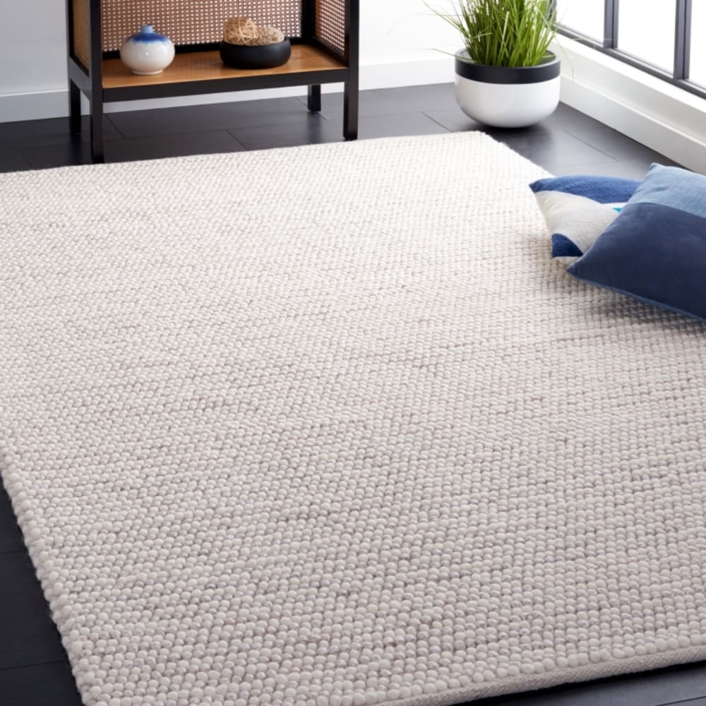 Tapis fibre naturelle en laine blanc/beige, 91 x 152 cm — vue 3