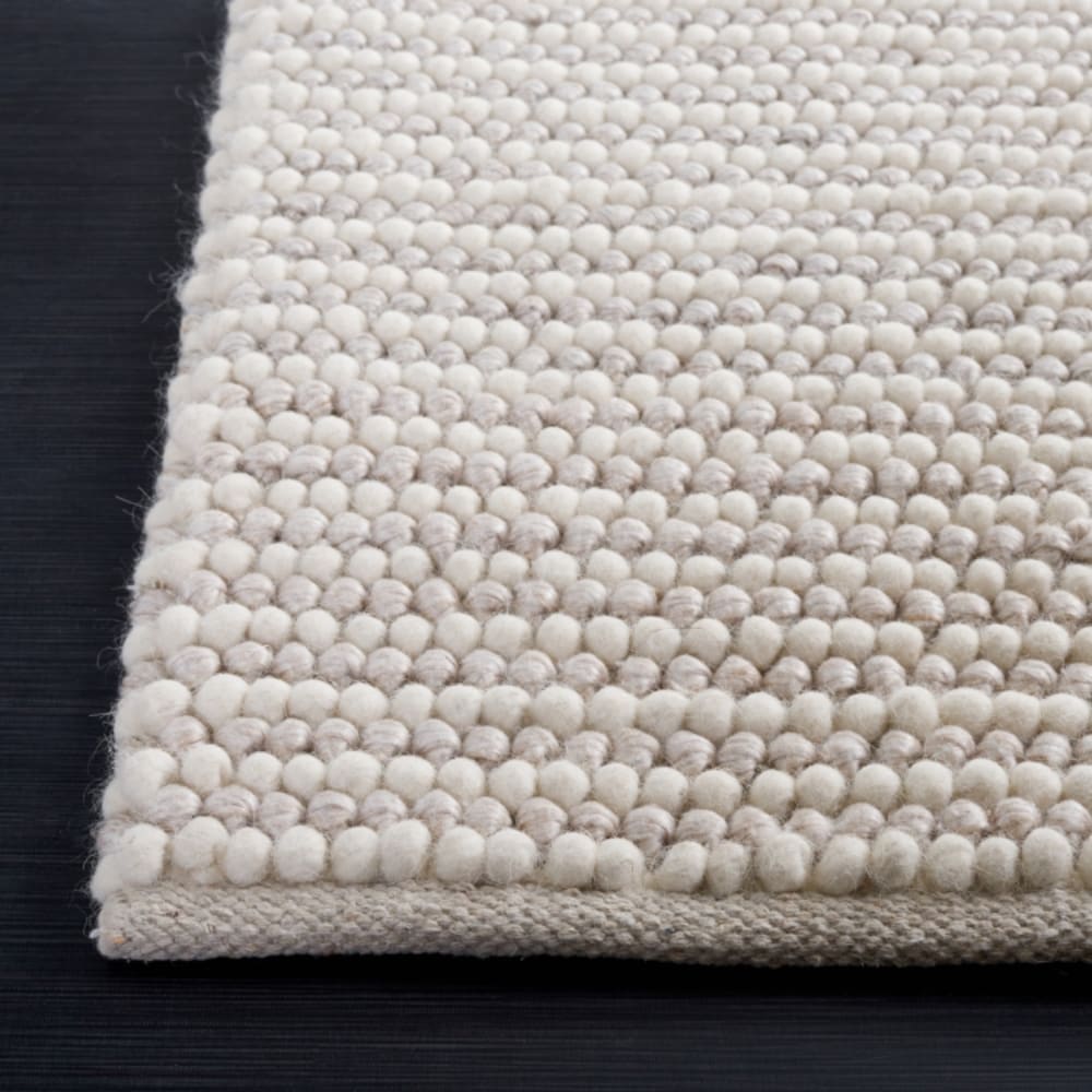 Tapis fibre naturelle en laine blanc/beige, 91 x 152 cm — vue 4