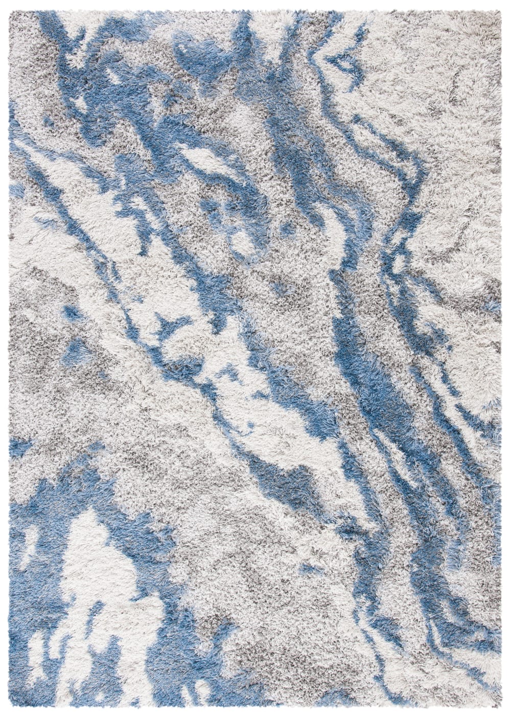 Tapis en polypropylène gris/bleu, 160 x 231 cm