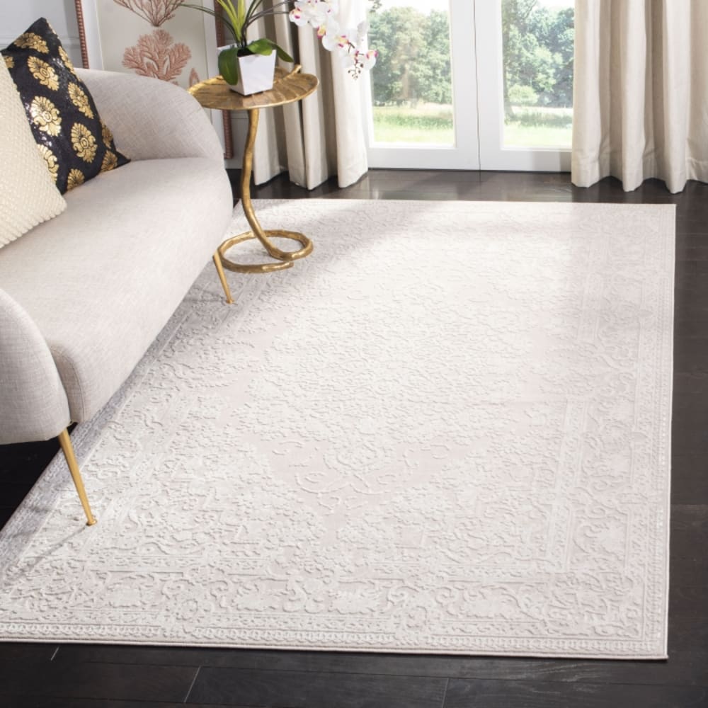 Tapis contemporain en polyester beige/blanc, 183 x 274 cm — vue 3