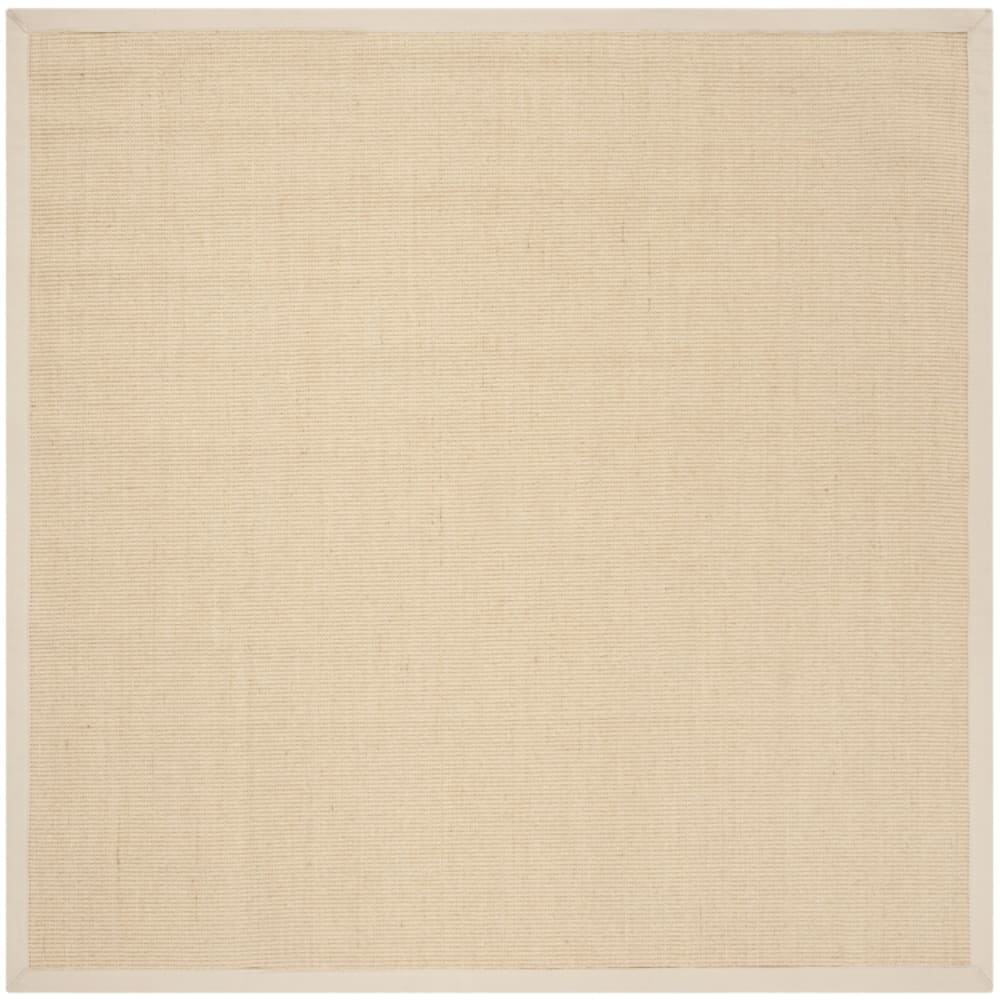 Tapis fibre naturelle en sisal beige/blanc, 183 x 183 cm